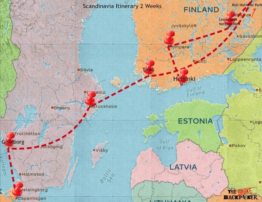 斯堪的纳维亚旅行行程2周