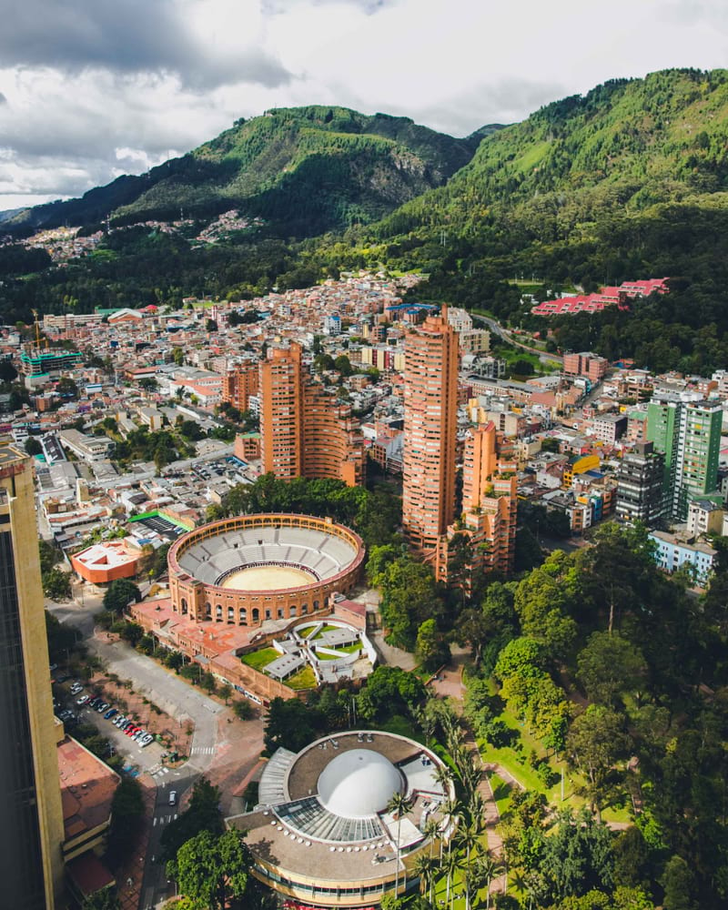 哥伦比亚首都波哥大的鸟瞰图