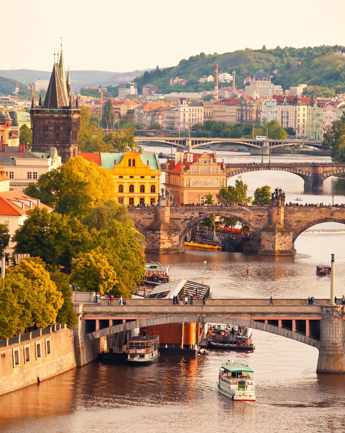 捷克共和国布拉格的河流和桥梁