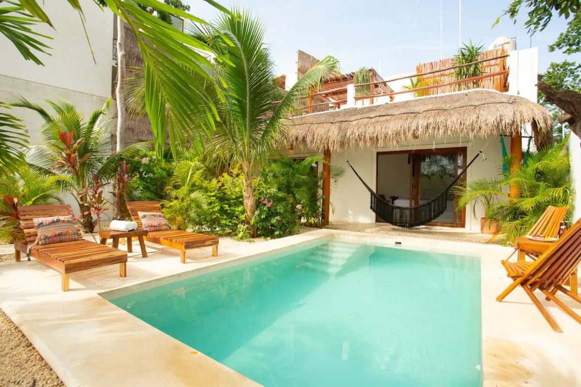 别致的别墅，私人保安泳池露台和每日清洁服务，墨西哥